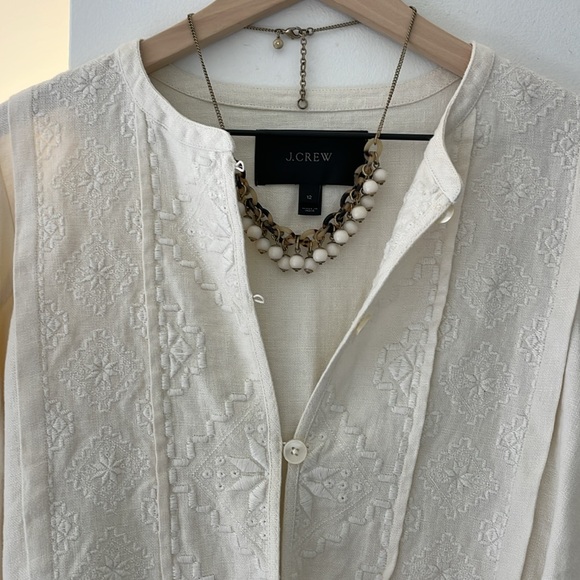 J.Crew Collection ~ Embroidered Linen Jacket - Picture 3 of 9